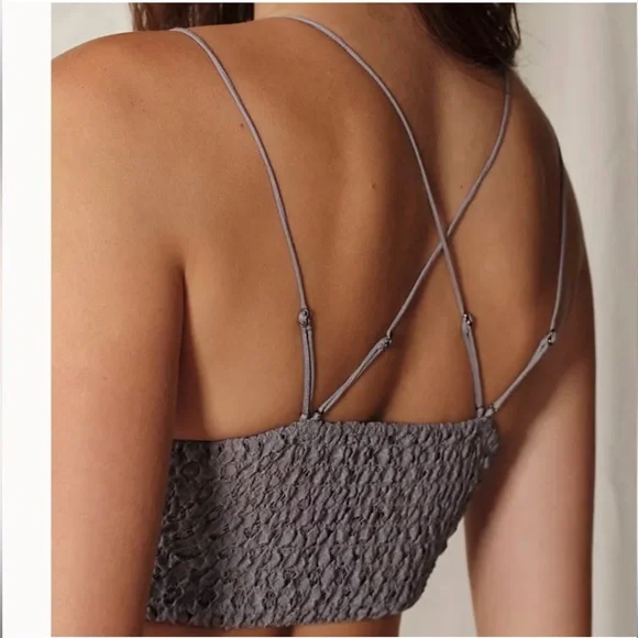 Free People Intimately FP One Adella Lace Bralette in Slate Grey - Picture 5 of 7